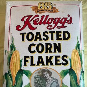 This vintage Kellogg's Toasted Corn Flakes cereal box is a must-have for any col